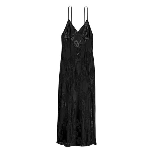 Victoria's Secret VTG Gold Label Black Roses Peekaboo Mesh Negligee Slip Dress - Picture 16 of 16